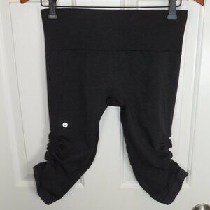 Lululemon Women’s In the Flow Crop Seamless Leggings in Charcoal Gray Sz 6